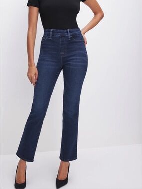 GOOD AMERICAN POWER STRETCH PULL-ON STRAIGHT JEANS